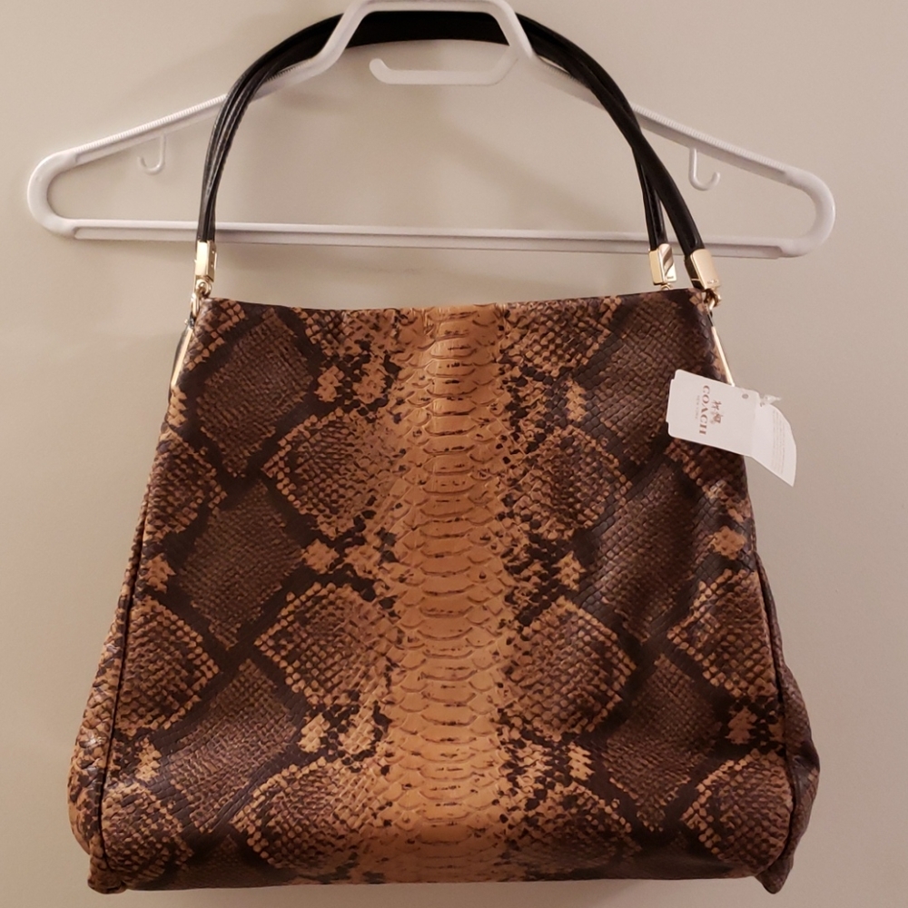 NWT Coach Purse Snake Print Leather